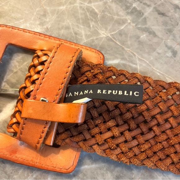 Banana Republic Wide Woven Braided Leather Belt - Picture 6 of 10
